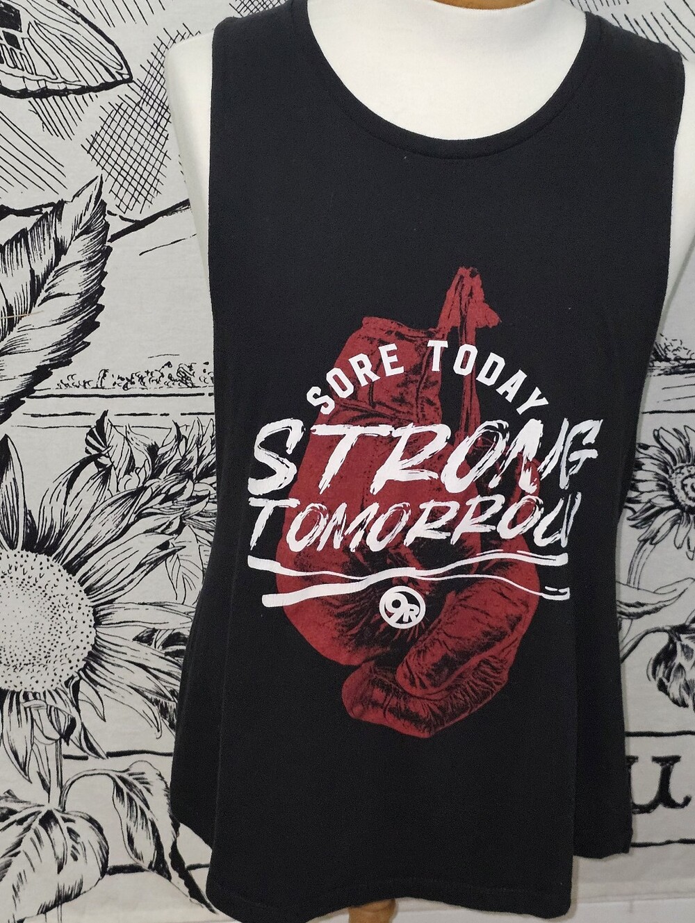 Like New 9 Rounds Boxing Graphic Muscle Tank - "Strong Tomorrow" 100% Cotton XL